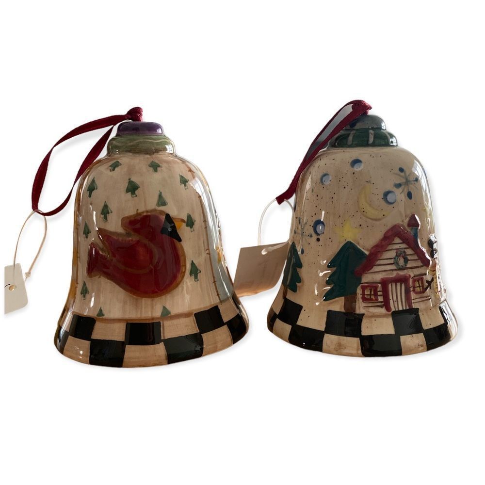 Vintage 2001 Home Interiors Christmas Bells  3” High